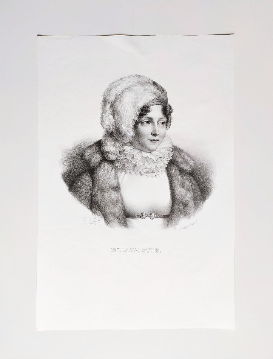 Niece Of Empress Josephine 19th C Lithograph Historical Portrait Old Print-photo-2