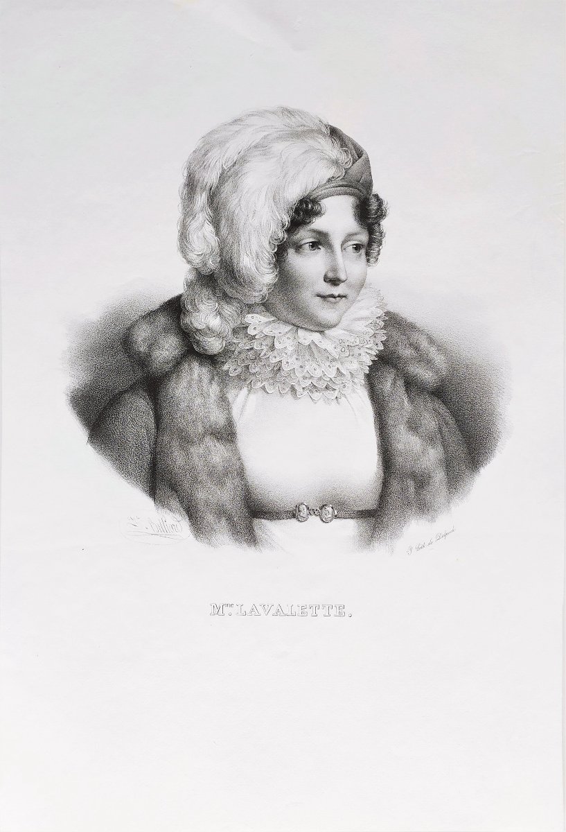 Niece Of Empress Josephine 19th C Lithograph Historical Portrait Old Print-photo-3