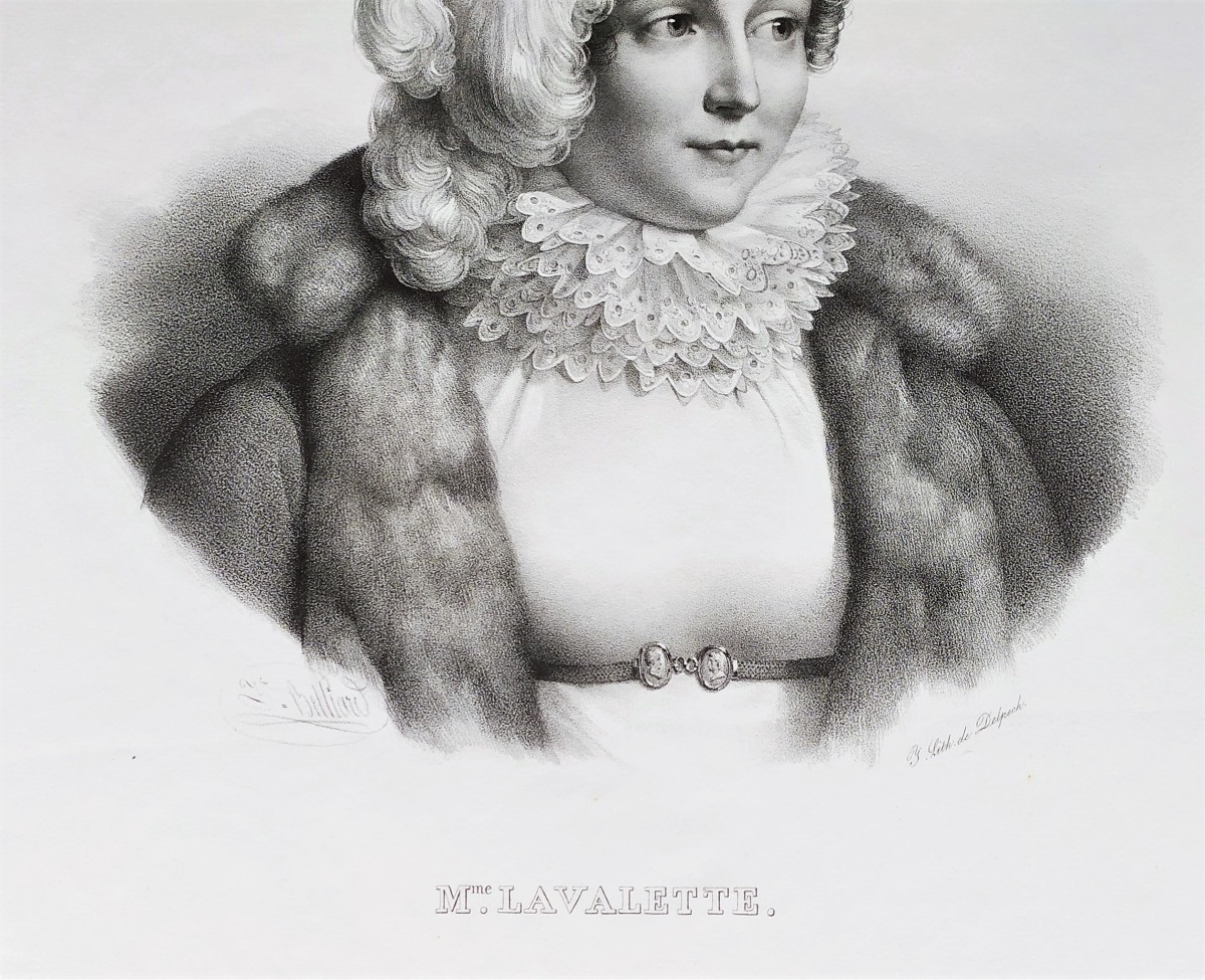 Niece Of Empress Josephine 19th C Lithograph Historical Portrait Old Print-photo-1