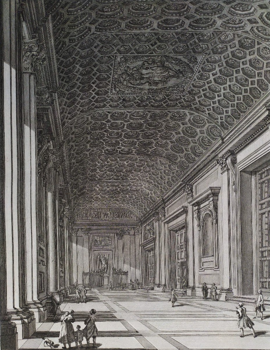 Gravure 18ème Basilique Di San Giovanni à Rome d'Après Francesco Panini -photo-2