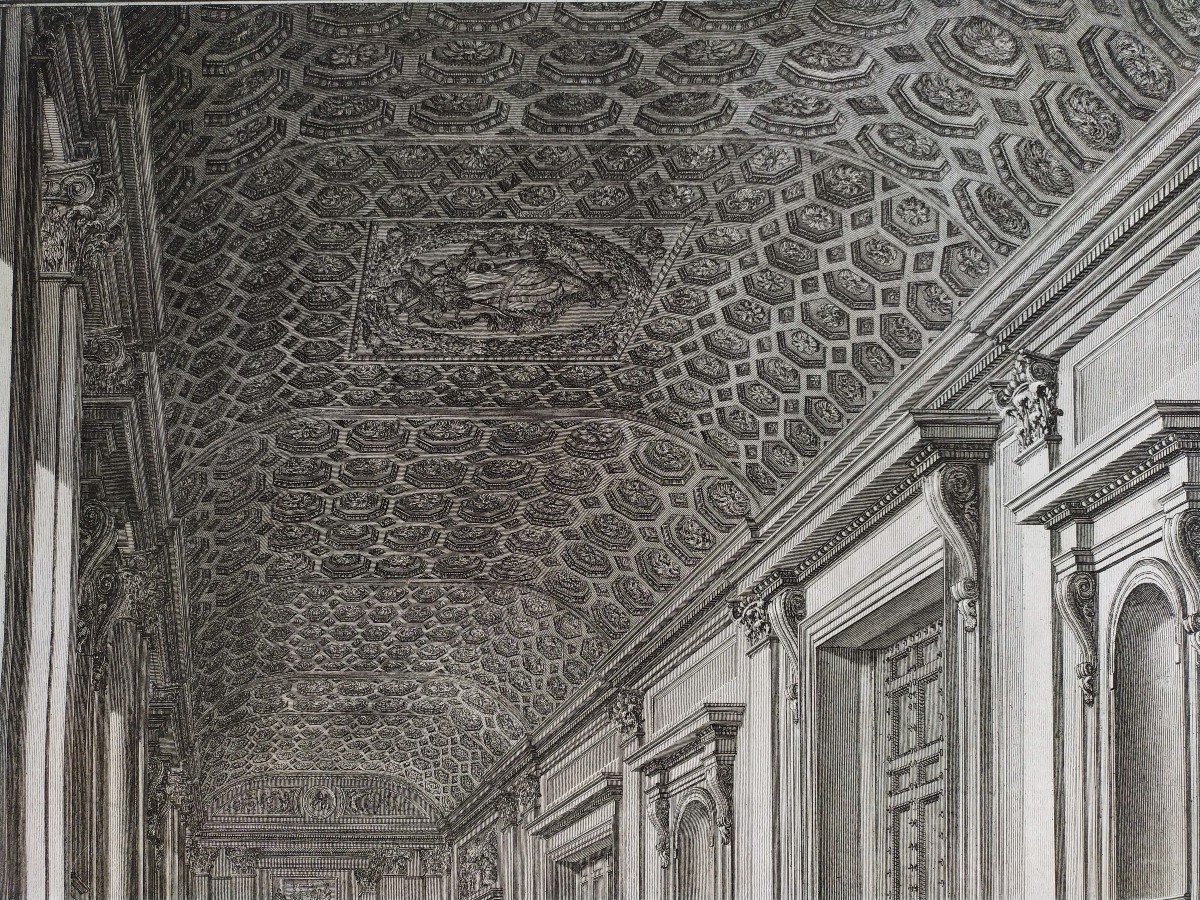 Gravure 18ème Basilique Di San Giovanni à Rome d'Après Francesco Panini -photo-4