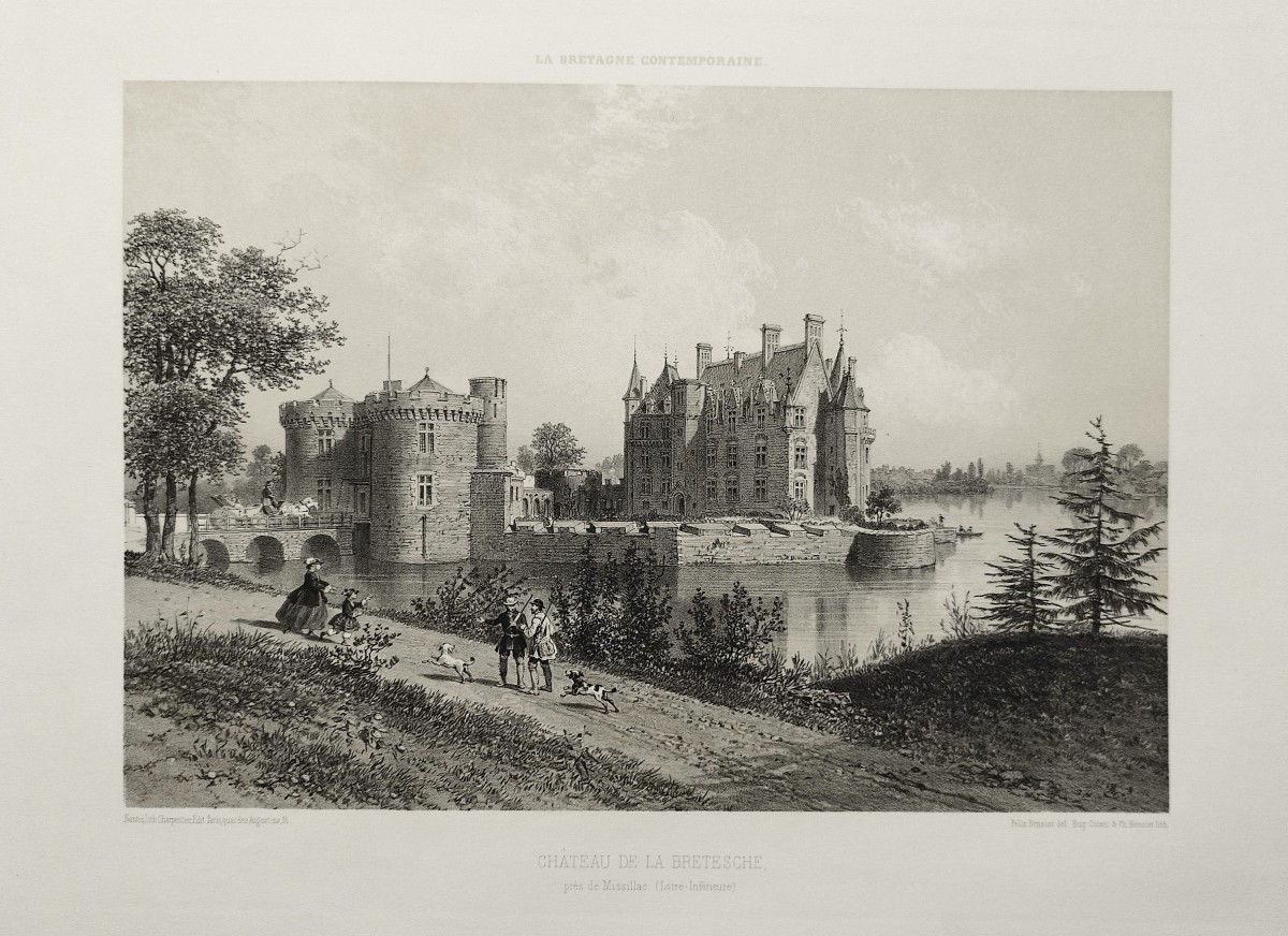 Château de la Bretesche lithographie 19ème