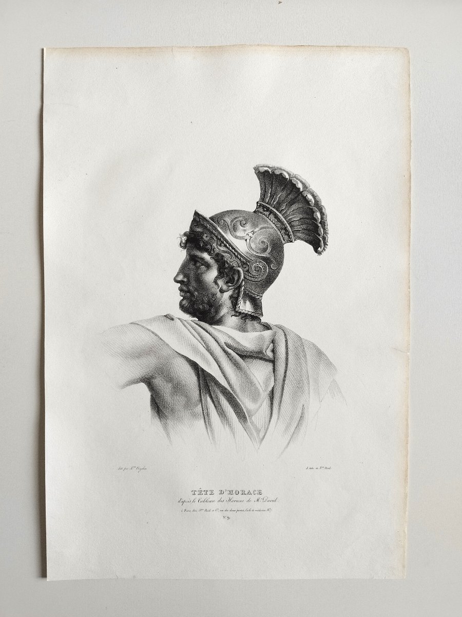 Horace lithographie  d'après David XIXème-photo-2