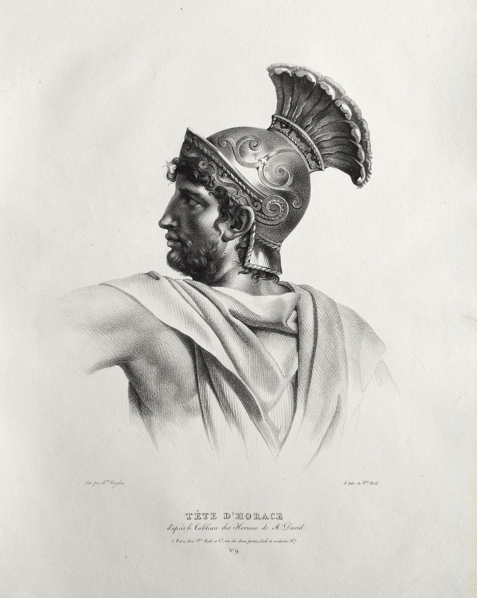 Horace lithographie  d'après David XIXème-photo-3