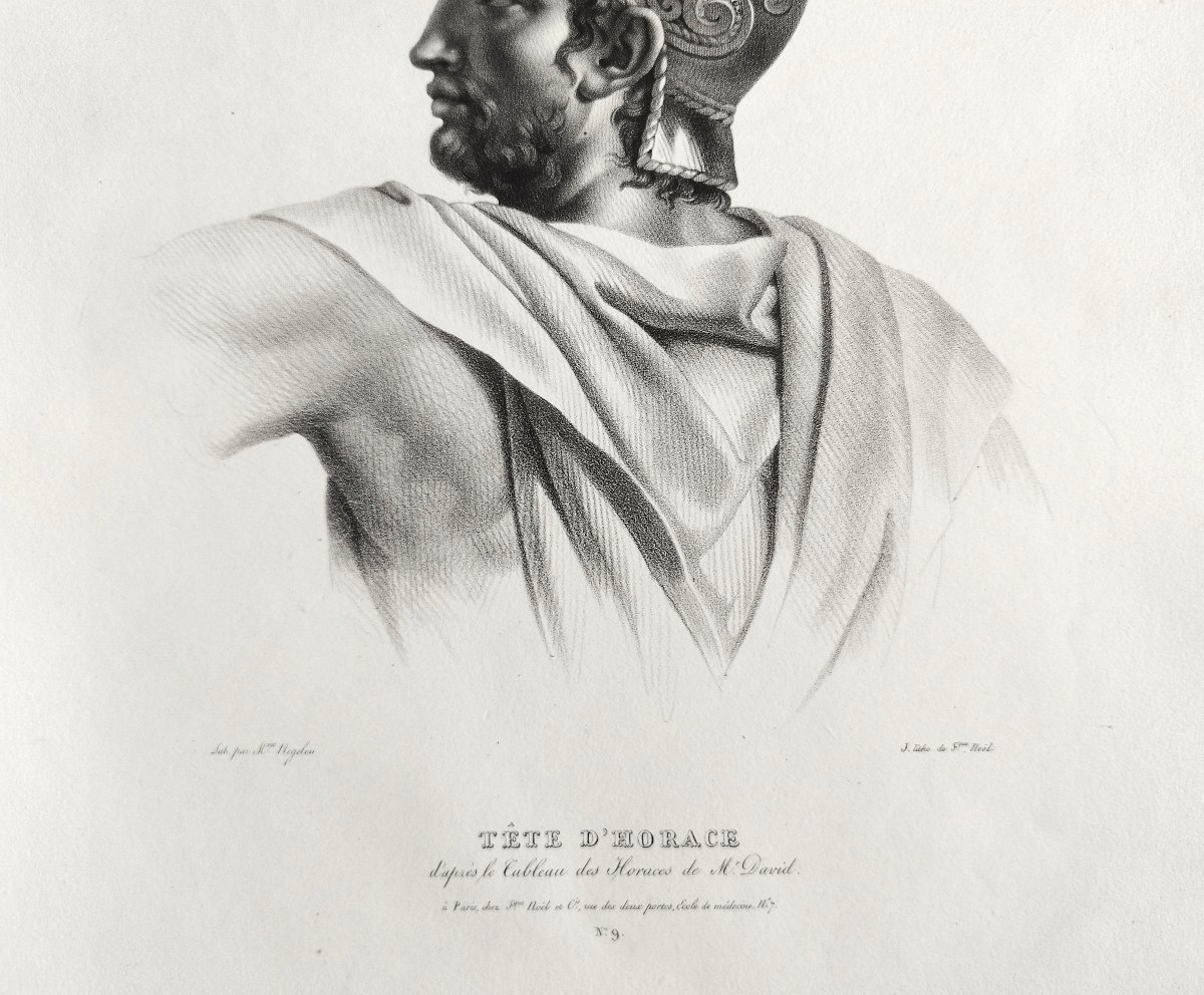 Horace lithographie  d'après David XIXème-photo-4