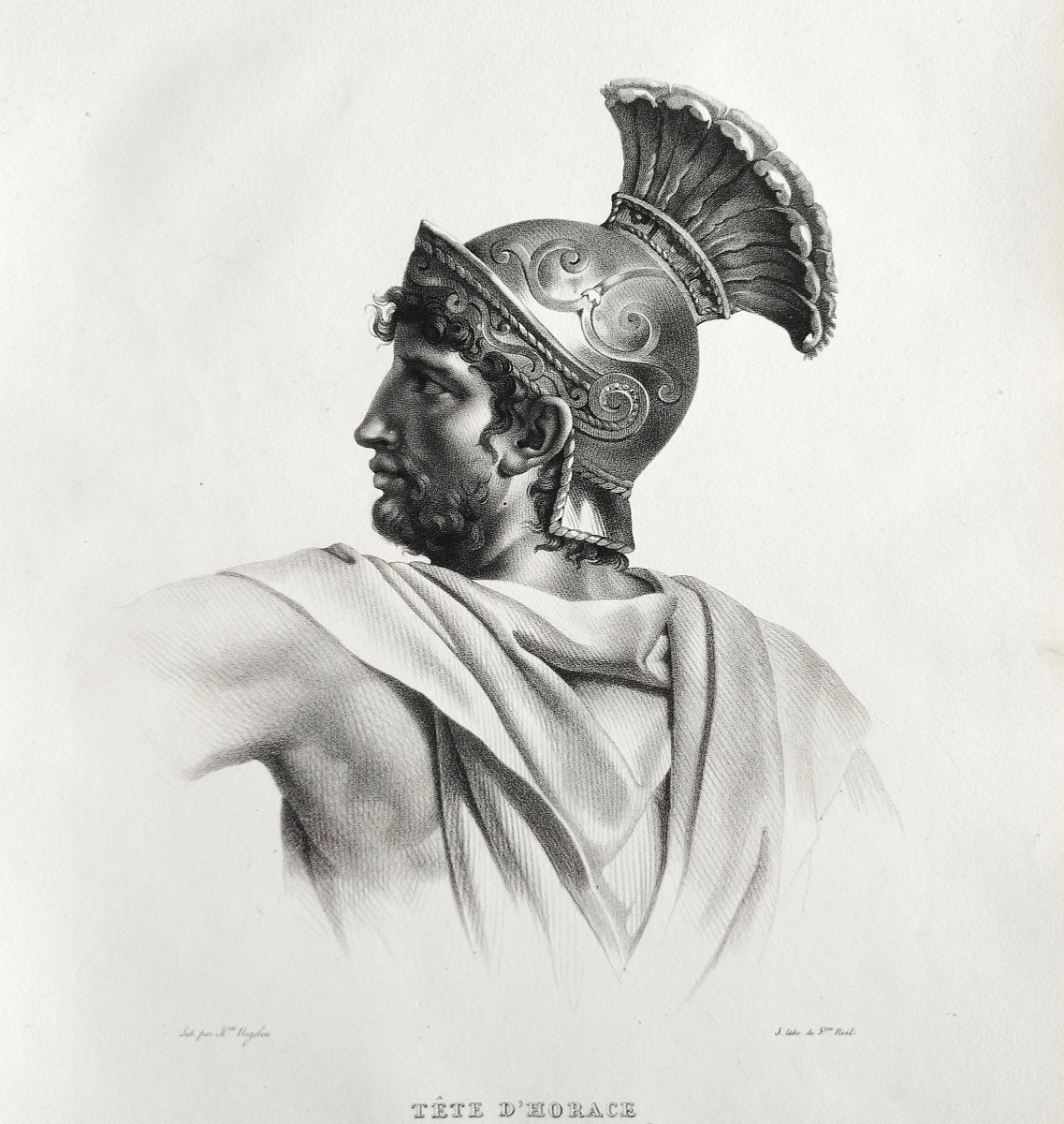 Horace lithographie  d'après David XIXème-photo-1