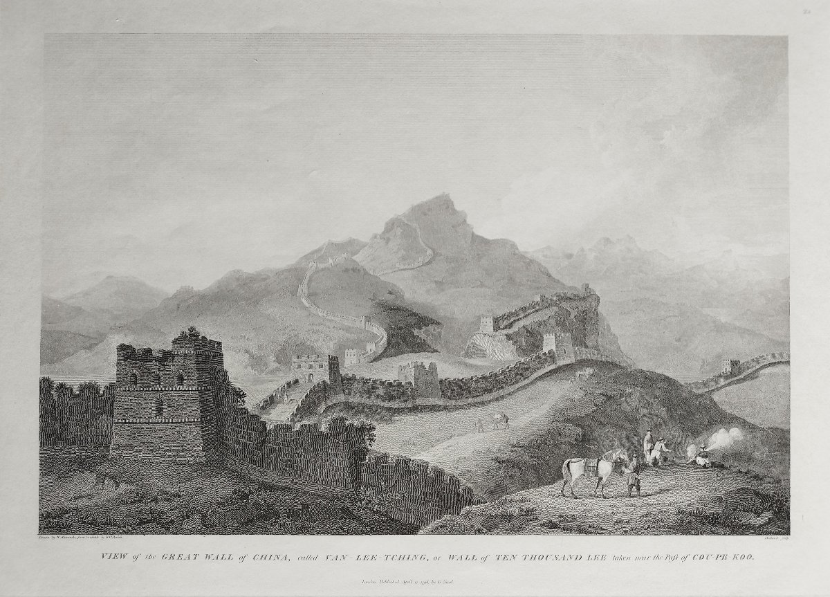 2°william Alexander (1767-1816) View Of The Great Wall Of China Called Van-lee-tching Or Wall O-photo-3