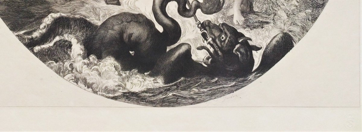 Eau forte mythologie Angélique et Roger d'après Ingres-photo-2