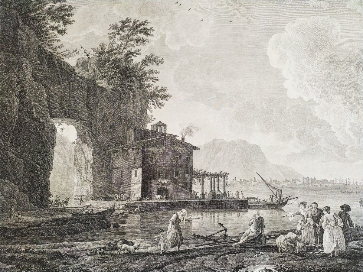 Gravure 18ème Vue de Naples -photo-1
