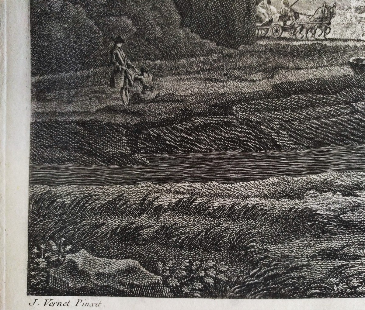 Gravure 18ème Vue de Naples -photo-3