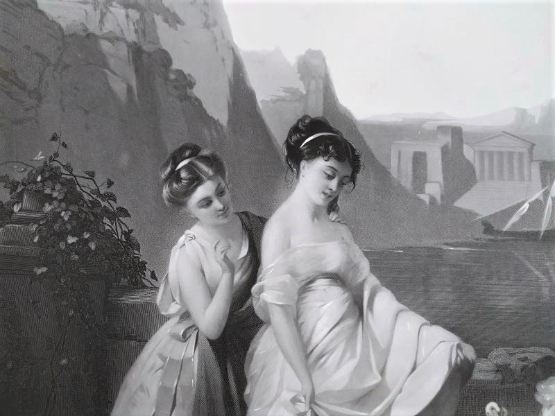 Grande gravure d'Après Brochart Style Néo-classique 19ème-photo-4