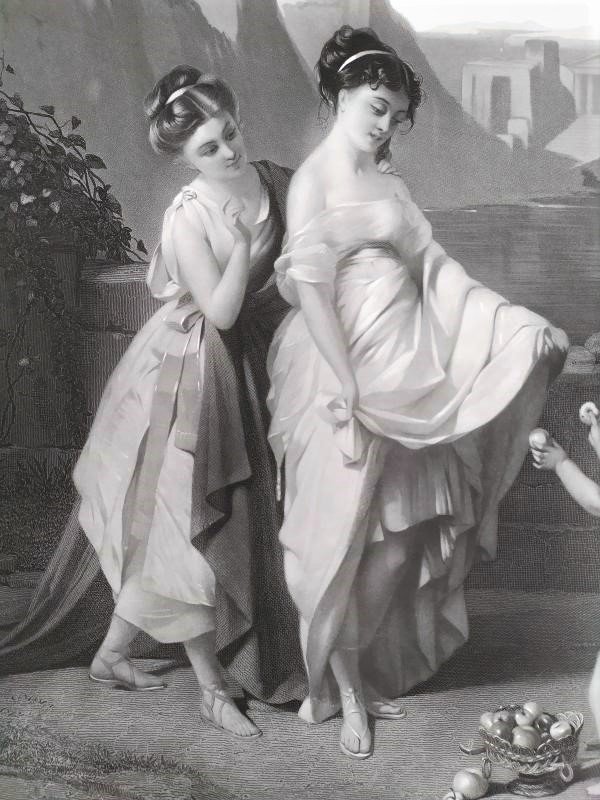 Grande gravure d'Après Brochart Style Néo-classique 19ème-photo-5