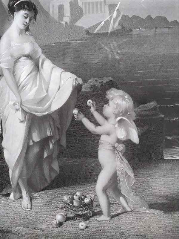Grande gravure d'Après Brochart Style Néo-classique 19ème-photo-6