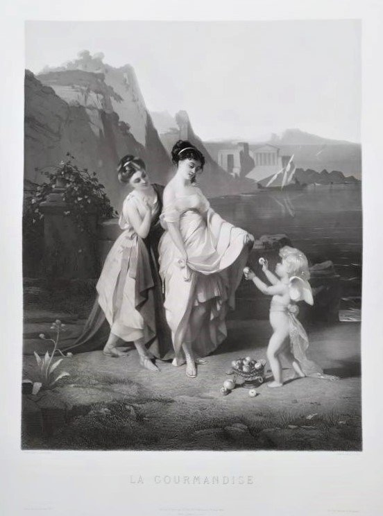 Grande gravure d'Après Brochart Style Néo-classique 19ème