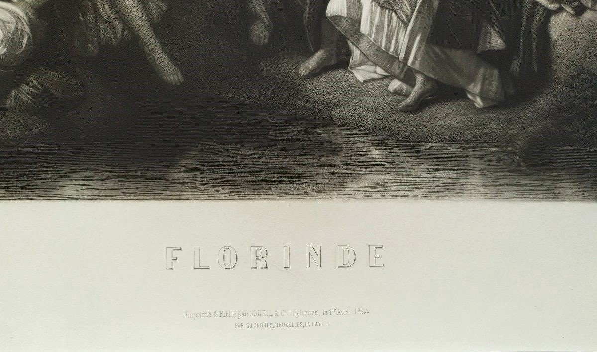 Florinde Grande Gravure Mythologique par Abel Lurat d'après  Winterhalter XIXème-photo-4