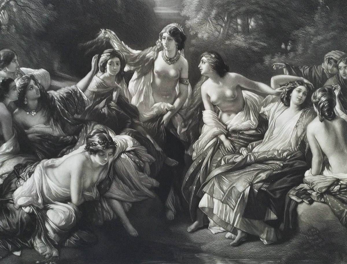 Florinde Grande Gravure Mythologique par Abel Lurat d'après  Winterhalter XIXème-photo-1