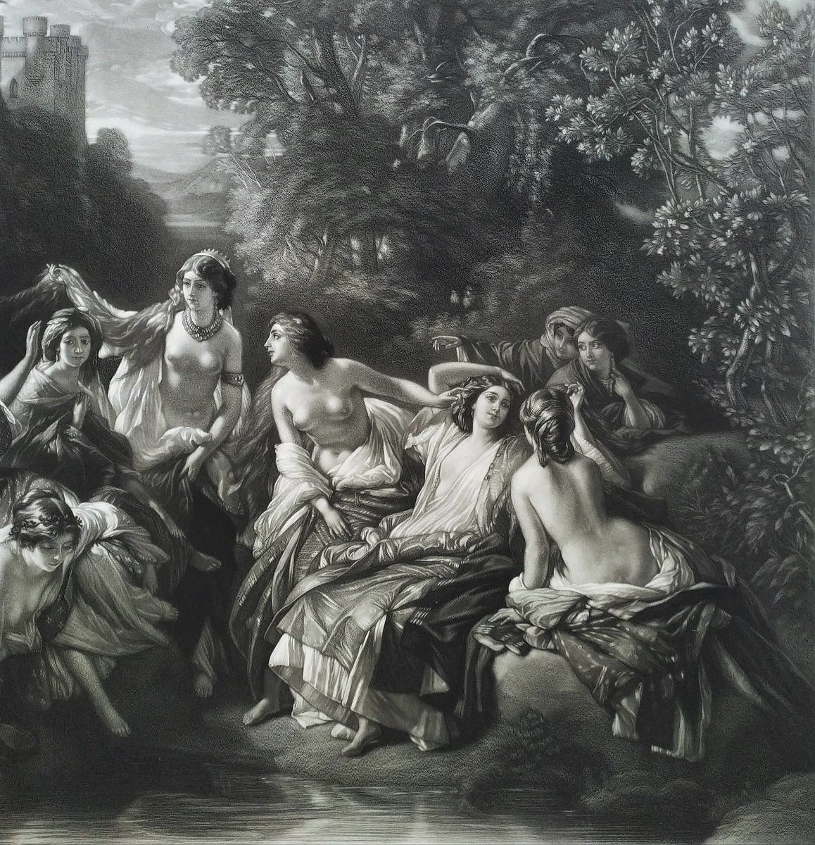 Florinde Grande Gravure Mythologique par Abel Lurat d'après  Winterhalter XIXème-photo-4