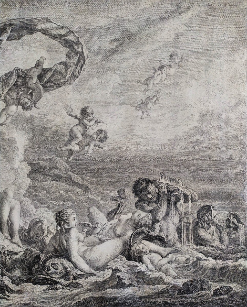 Gravure mythologique 18ème Venus d'après Boucher -photo-5