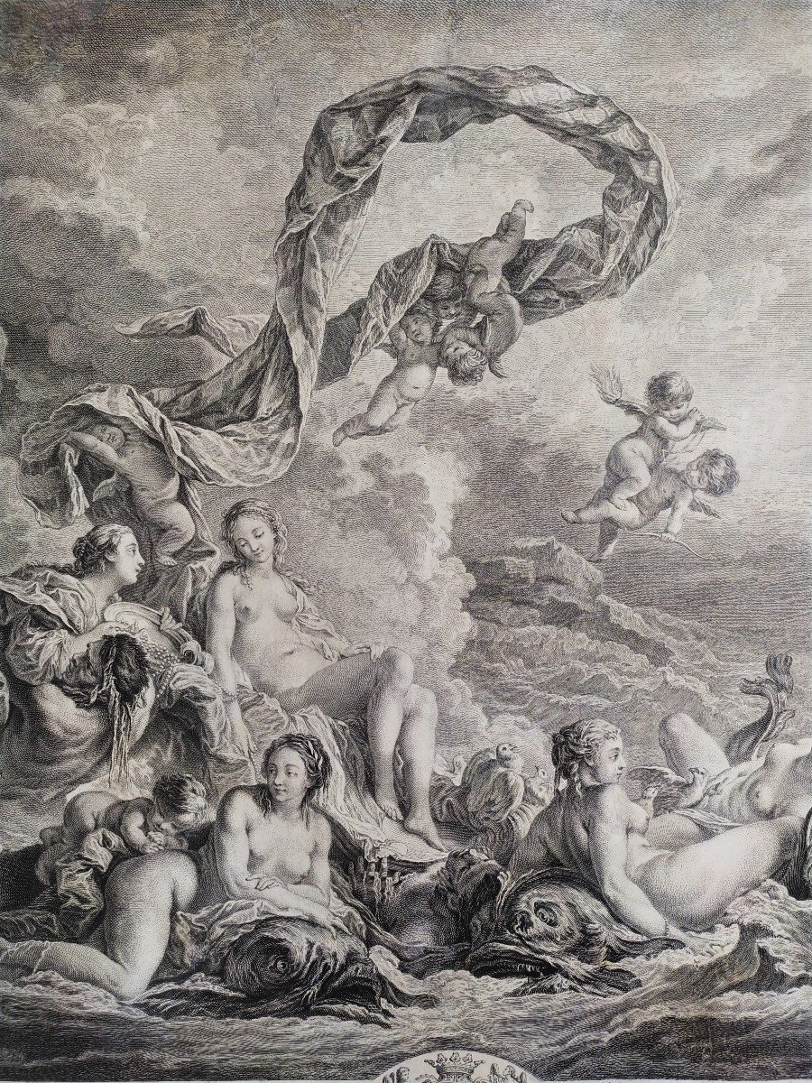 Gravure mythologique 18ème Venus d'après Boucher -photo-6