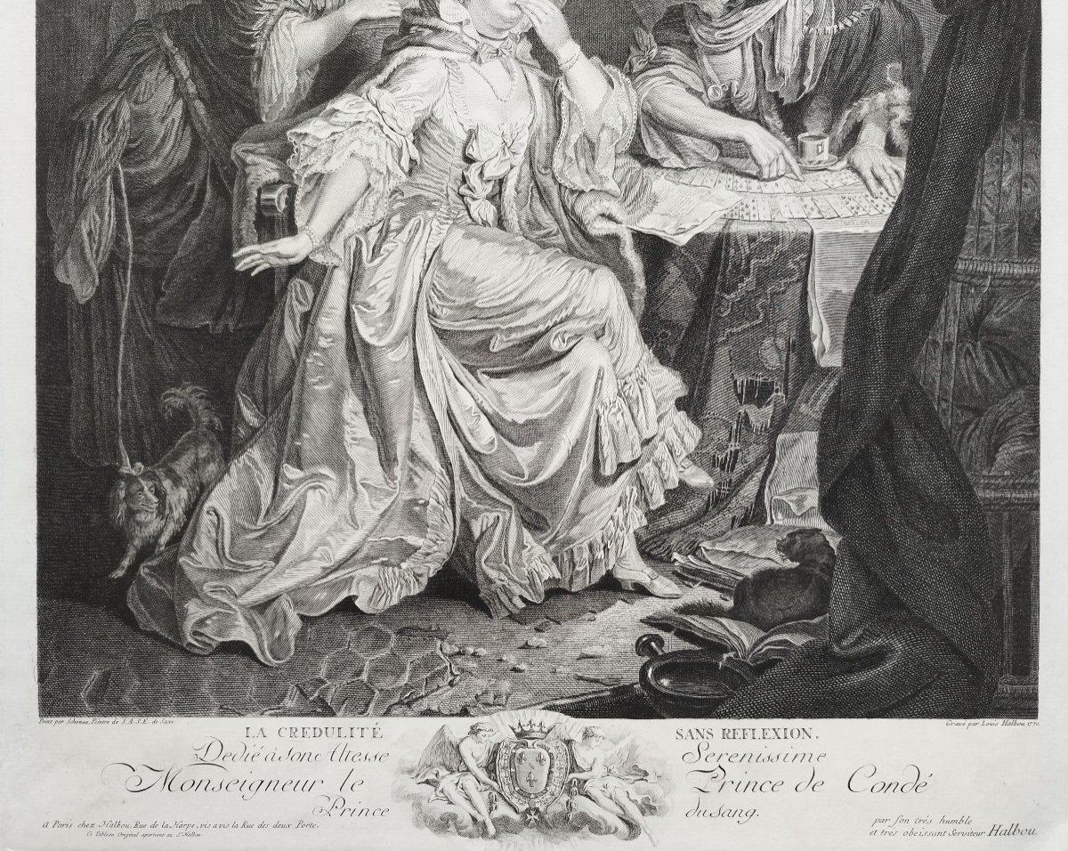 Gravure 18ème scène de genre Chez une voyante-photo-4