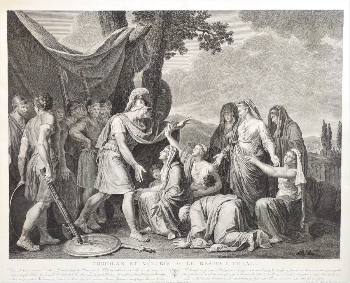 Grande gravure historique 18ème Rome antique 