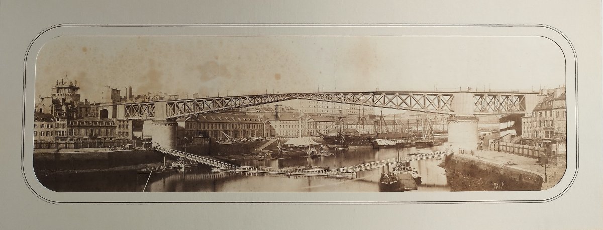 Brittany Brest Swing Bridge At Recouvrance Old Photograph Circa 1861-photo-2
