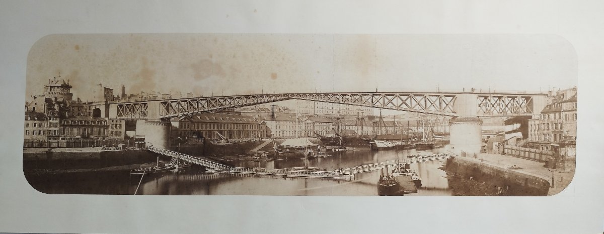 Brittany Brest Swing Bridge At Recouvrance Old Photograph Circa 1861-photo-3