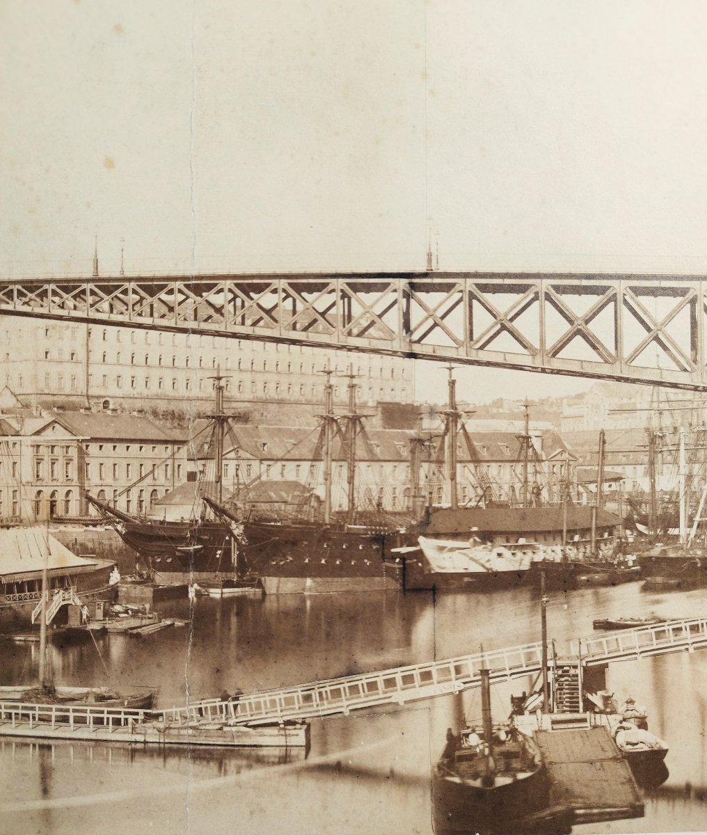 Brittany Brest Swing Bridge At Recouvrance Old Photograph Circa 1861-photo-3