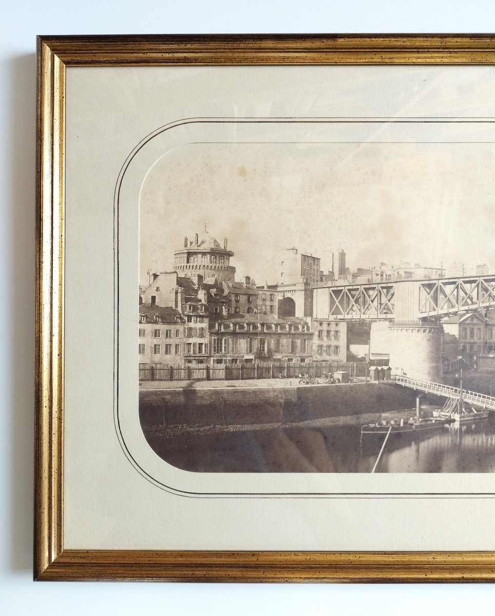 Brittany Brest Swing Bridge At Recouvrance Old Photograph Circa 1861-photo-5