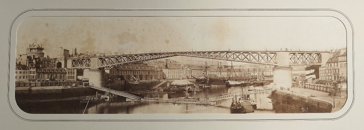 Brittany Brest Swing Bridge At Recouvrance Old Photograph Circa 1861
