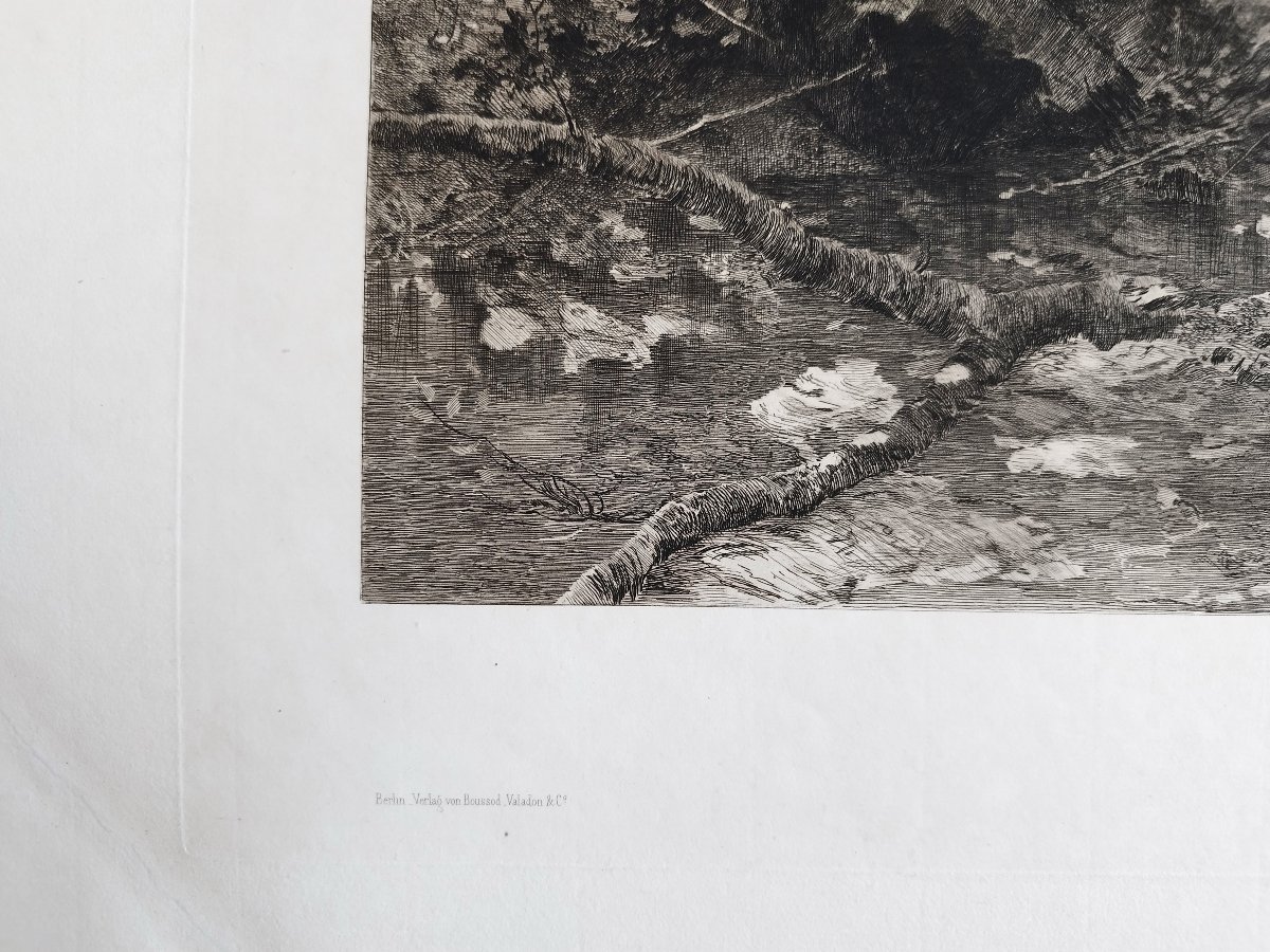 Antique Engraving By Champollion: *crayfish Fishing* Etching Old Print 19th C-photo-3