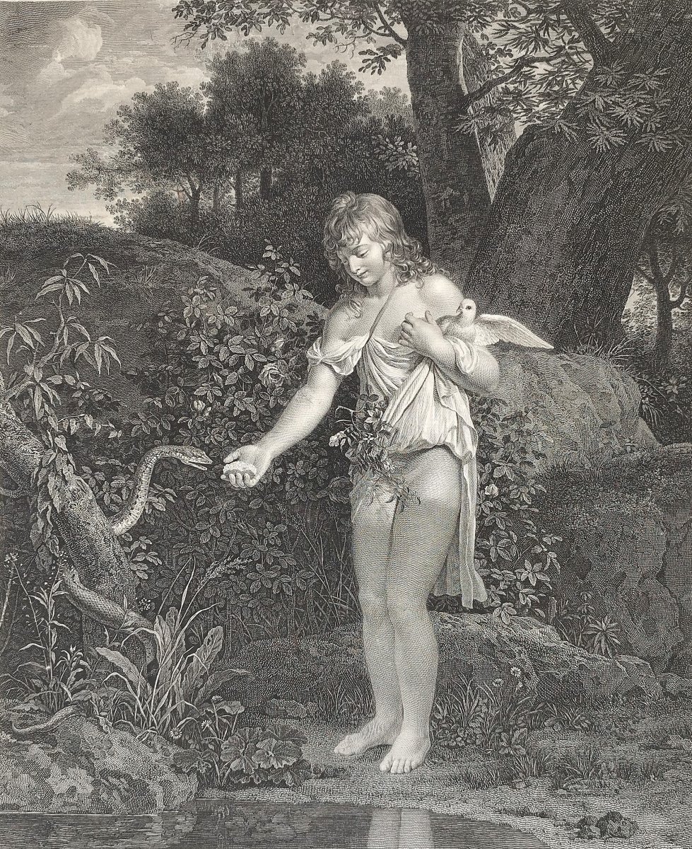 Gravure allégorique l'Innocence par Bervic d'après Leonor Mérimée XVIIIème-photo-4