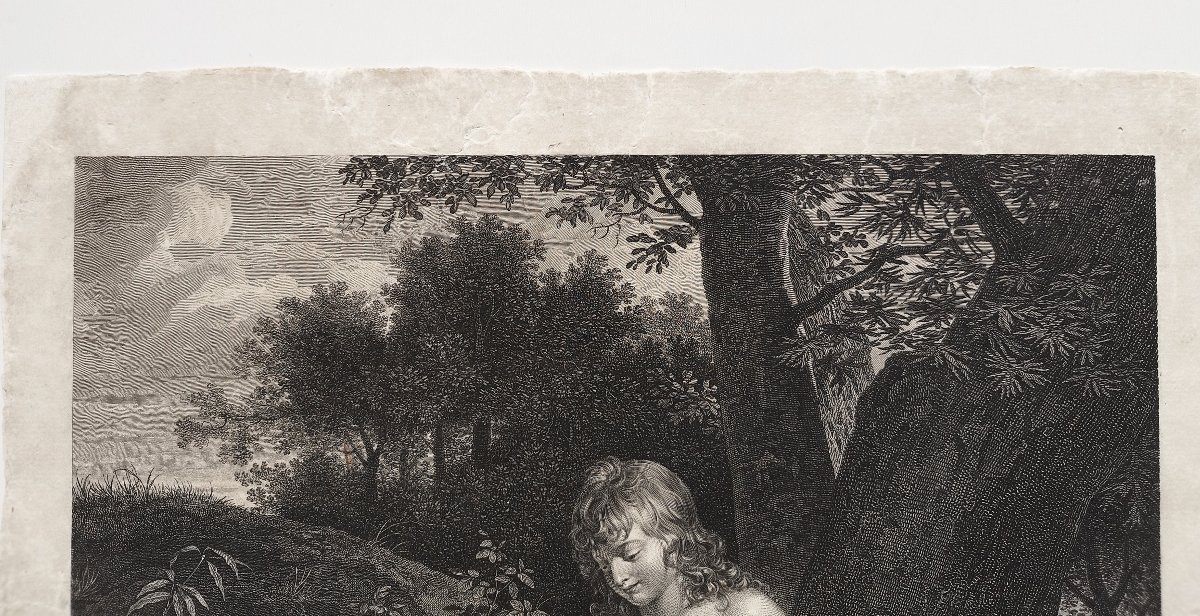 Gravure allégorique l'Innocence par Bervic d'après Leonor Mérimée XVIIIème-photo-3