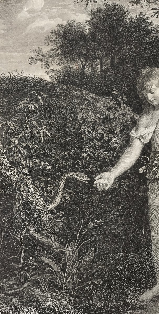 Gravure allégorique l'Innocence par Bervic d'après Leonor Mérimée XVIIIème-photo-7