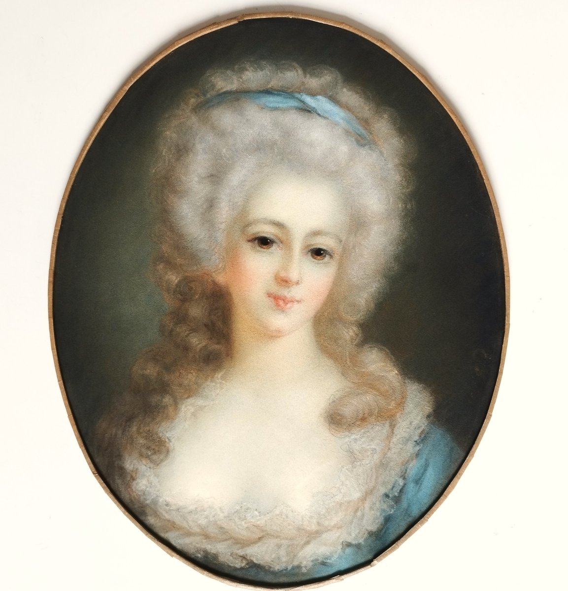 Portrait d’une femme de qualité pastel 18ème-photo-2