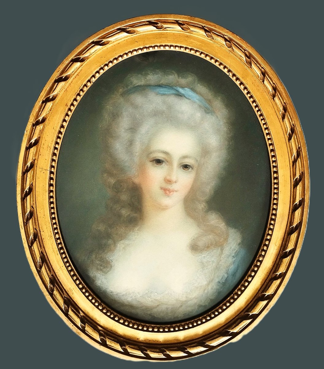 Portrait d’une femme de qualité pastel 18ème