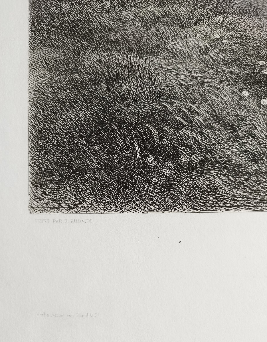Grande gravure scène de genre d'après Rudaux 19ème  -photo-1