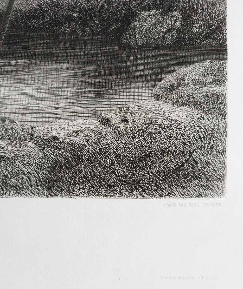 Grande gravure scène de genre d'après Rudaux 19ème  -photo-2