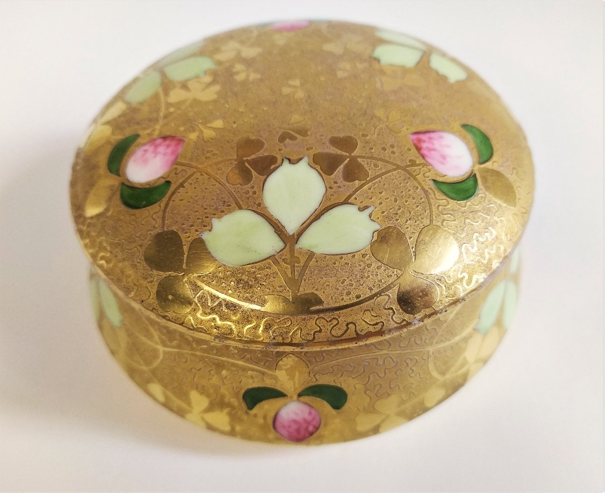 Limoges Boite En Porcelaine Peinte  à la Main Art Nouveau-photo-4
