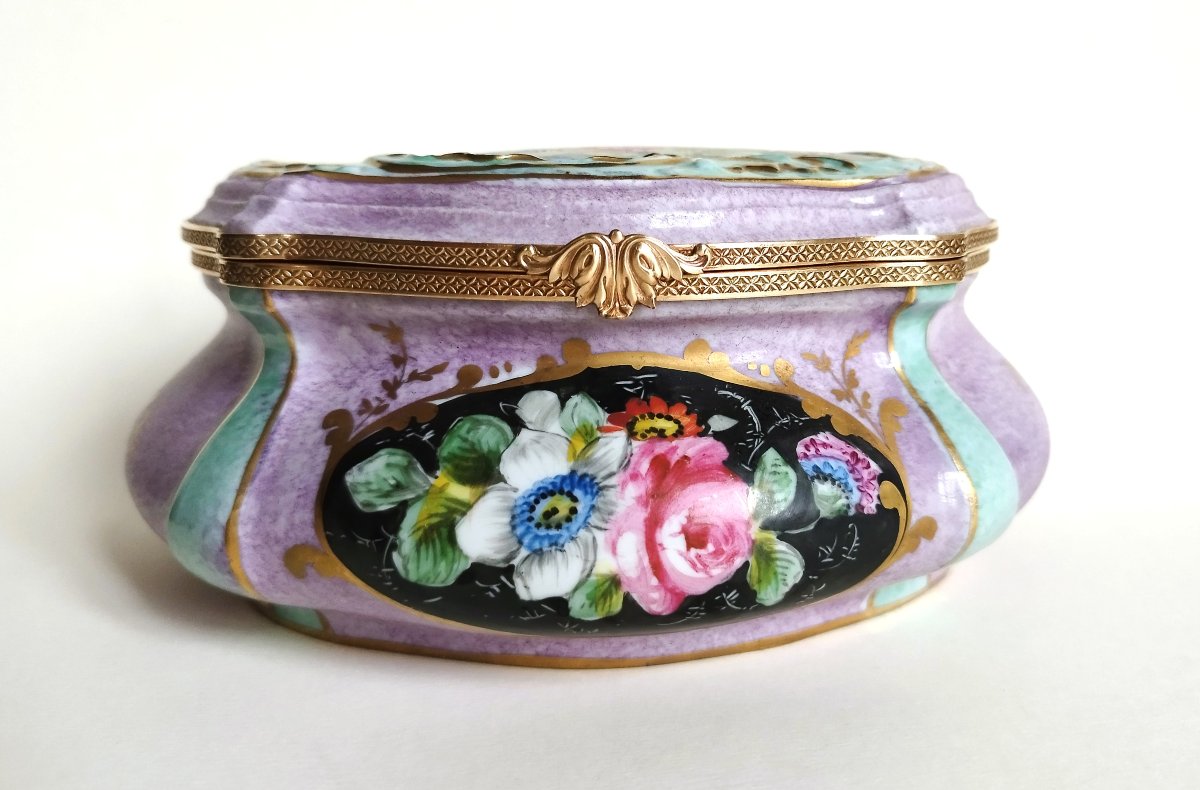 Grande boîte à bijoux en porcelaine, peinte à la main-photo-2
