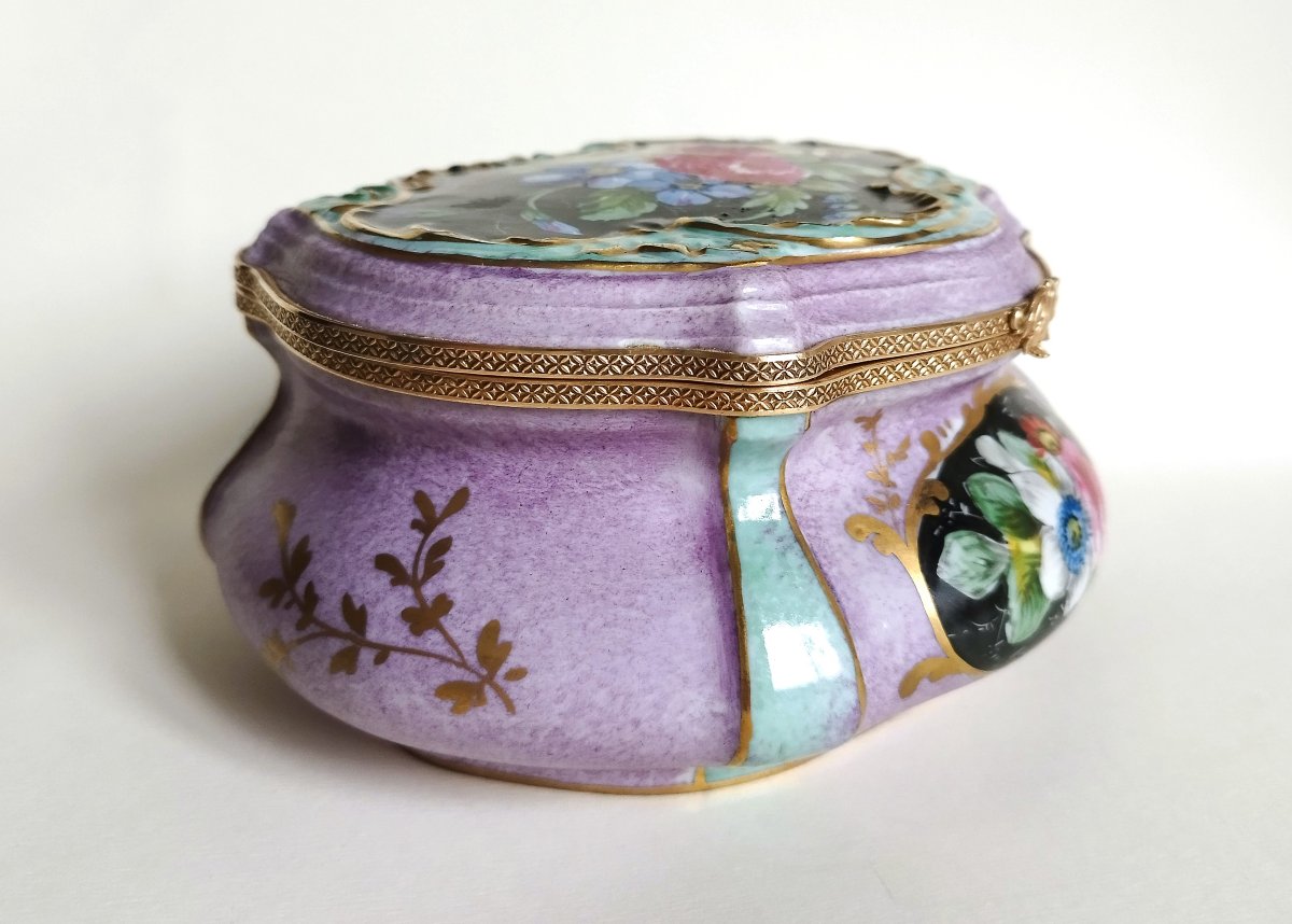 Grande boîte à bijoux en porcelaine, peinte à la main-photo-3