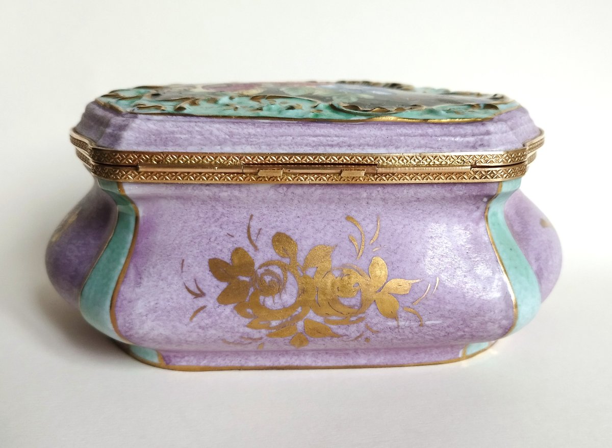 Grande boîte à bijoux en porcelaine, peinte à la main-photo-4
