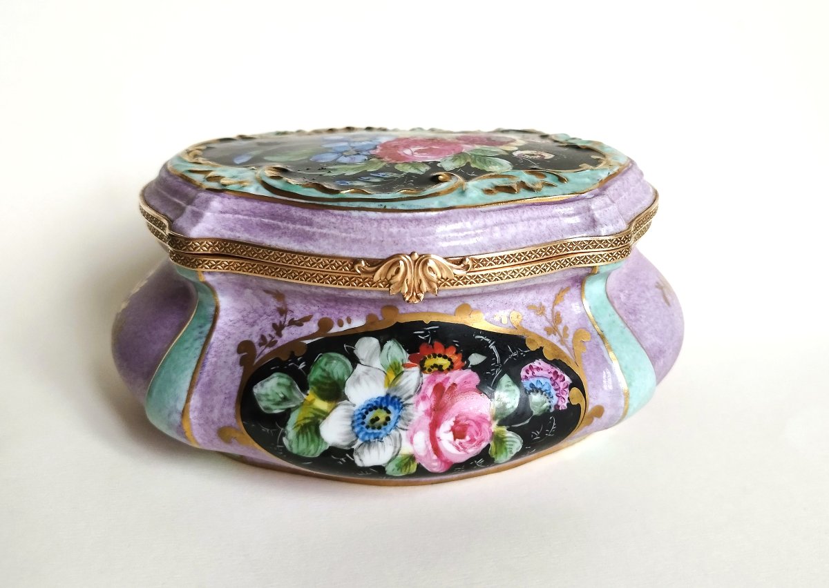 Grande boîte à bijoux en porcelaine, peinte à la main-photo-1