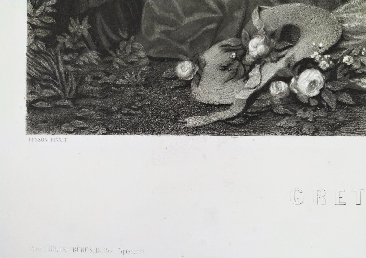 Etching Grétry In Italy Engraving After Faustin Besson, 19th C Old Print-photo-4