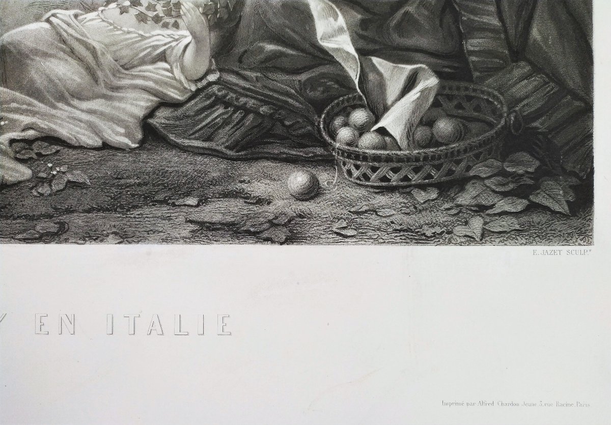Etching Grétry In Italy Engraving After Faustin Besson, 19th C Old Print-photo-1