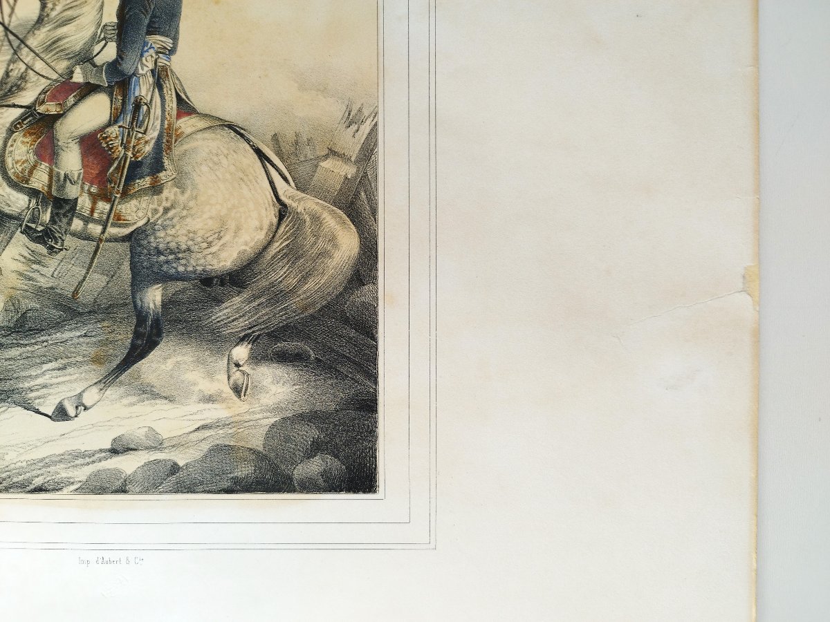 Bonaparte, Général  lithographie en couleurs XIXème par Janet Lange-photo-3