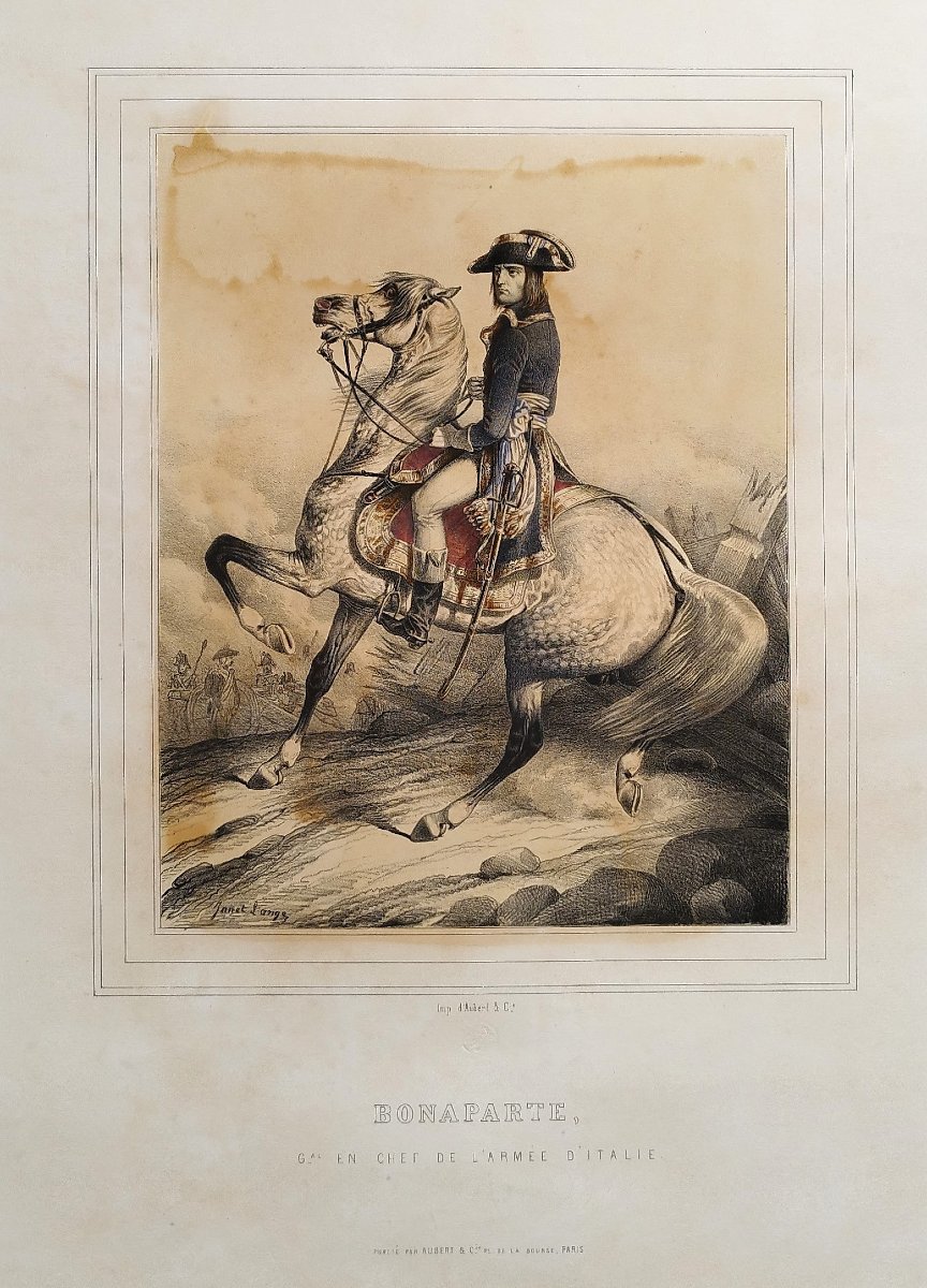 Bonaparte, Général  lithographie en couleurs XIXème par Janet Lange