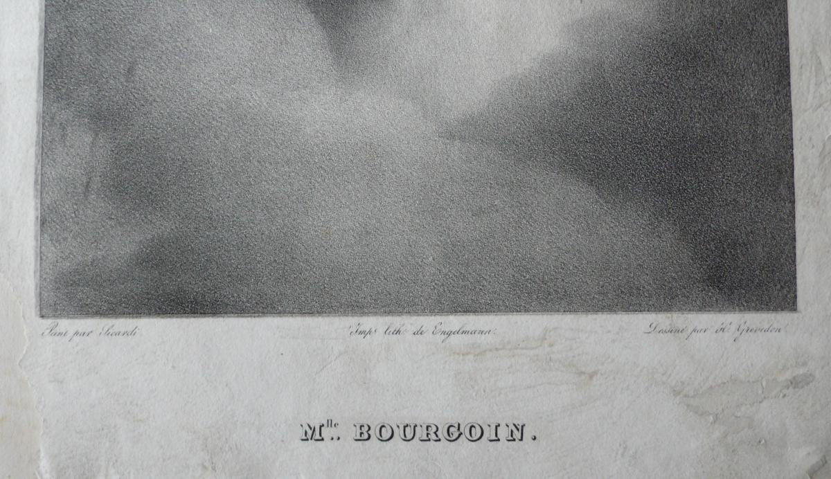 Grévedon : Mlle Bourgoin, Lithographie De Engelmann -photo-1