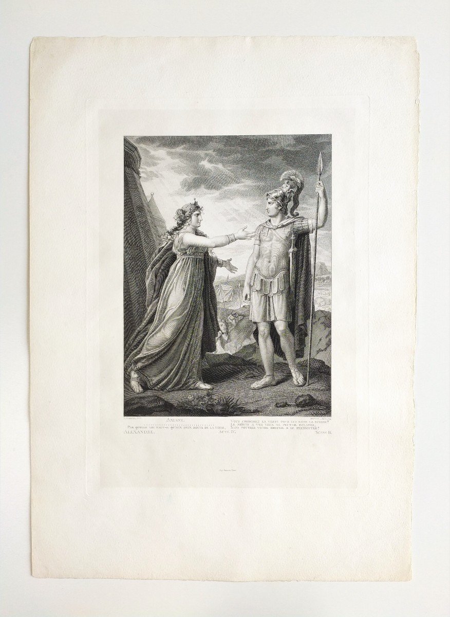 Gravure Mythologique Ariane et Alexandre d'Après Gérard-photo-2