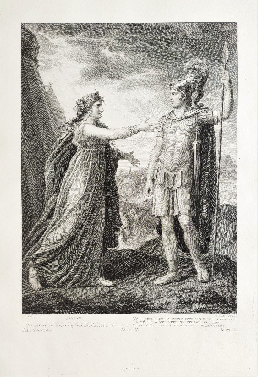 Gravure Mythologique Ariane et Alexandre d'Après Gérard-photo-3